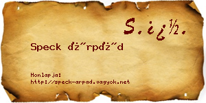 Speck Árpád névjegykártya